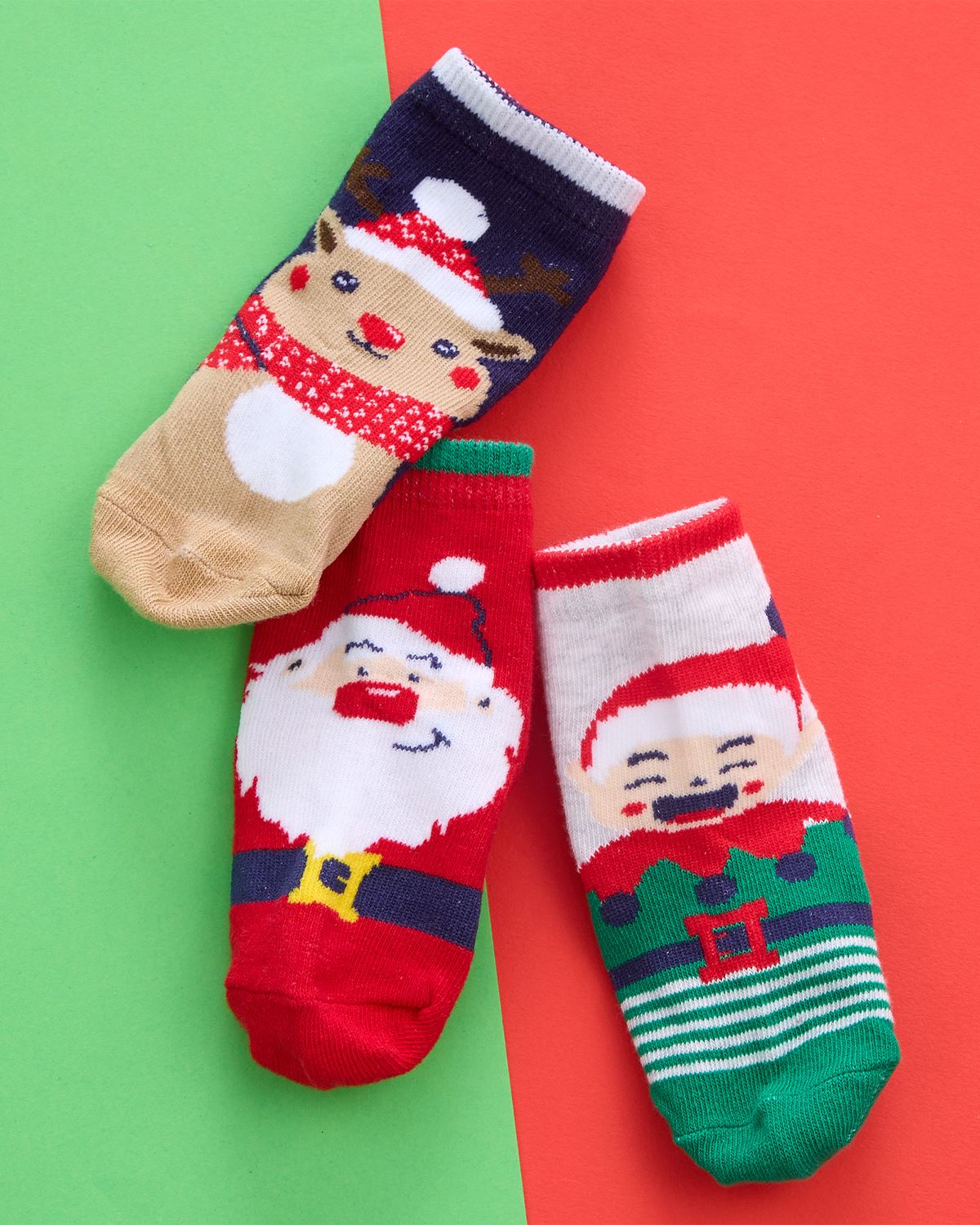 6 Pairs Family Xmas Cotton Rich Socks 44B1030