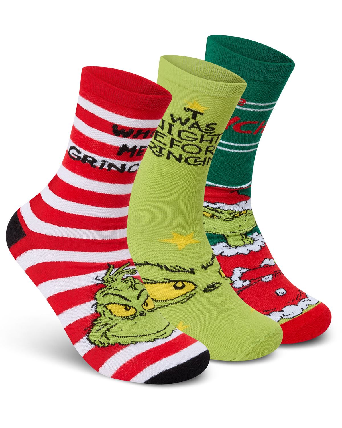 6 Pairs Grinch Christmas Socks