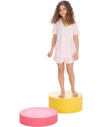 Slumber Party Girls Short Sleeve Button Down Short Pyjamas