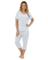 Marlon Womens Sketch Floral Jersey Cropped Pyjamas