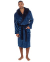 Huggable Mens Contrast Flannel Fleece Hooded Robe