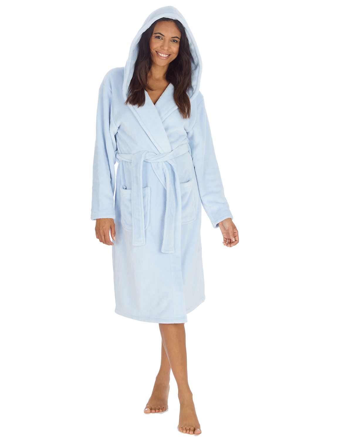 Huggable Womens Super Soft Flannel Fleece Hooded Robe