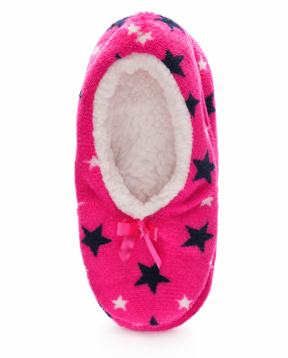 Womens Sherpa Lined Footie Slippers