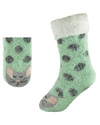 Foxbury Womens Sherpa Lined Animal Slippers Socks