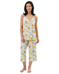 Indigo Sky Womens Lemon Fruit Cropped Pyjamas