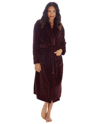 Slumber Hut Womens Flannel Fleece Hooded Dressing Gown