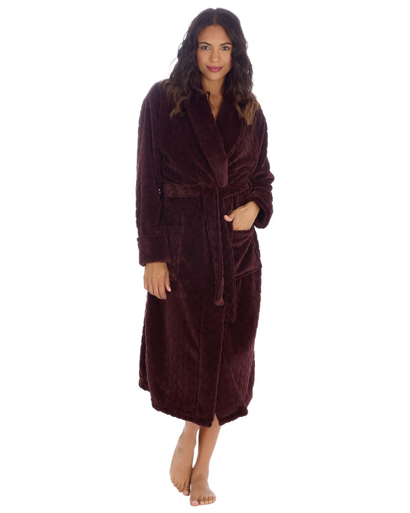 Slumber Hut Womens Flannel Fleece Hooded Dressing Gown