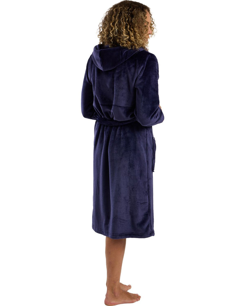 Indigo Sky Womens Fleece Hooded Robe