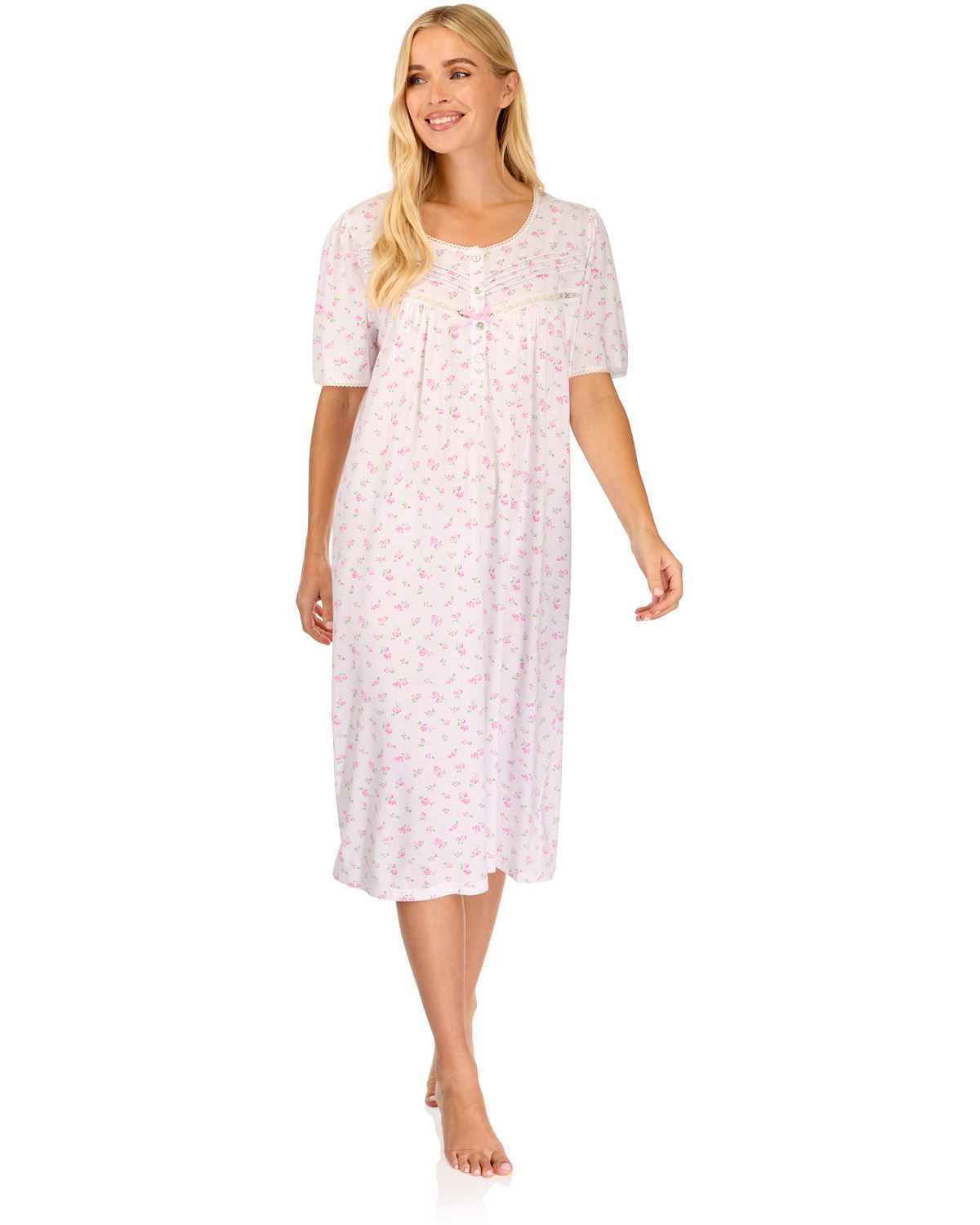 La Marquise Womens 'Vintage Blossoms' Short Sleeve Nightie