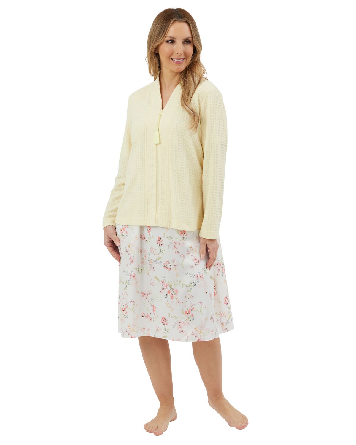 Marlon Women Waffle Zip Bed Jacket