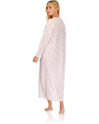 La Marquise Womens 'Velvet Rose' Long Sleeve Jersey Nightie
