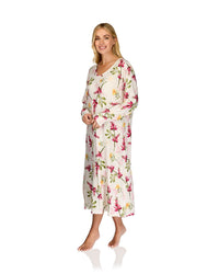 La Marquise Womens 'Berry & Blue' 43" & 50" Long Sleeve Jersey Nightie