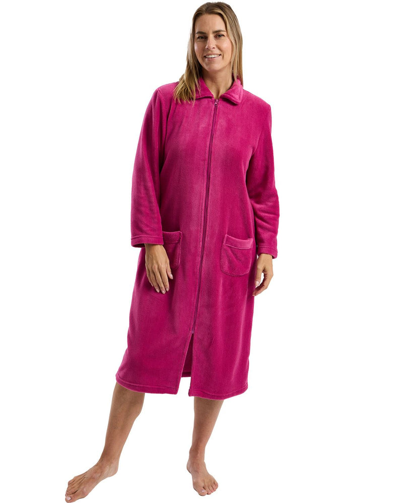 Marlon Womens Coral Fleece Zipper Robe