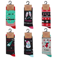 6 Pairs Family Christmas Cotton Rich Socks