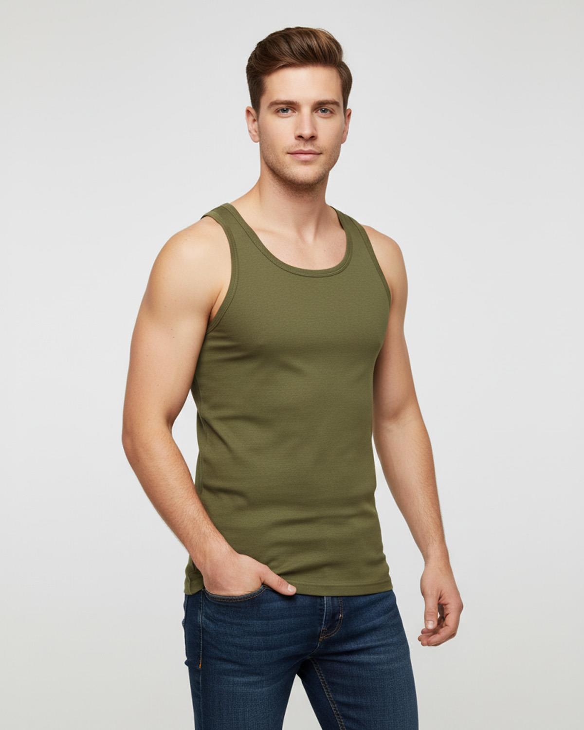 Slumber Hut Mens 6 Pack 100% Cotton Jersey Vests
