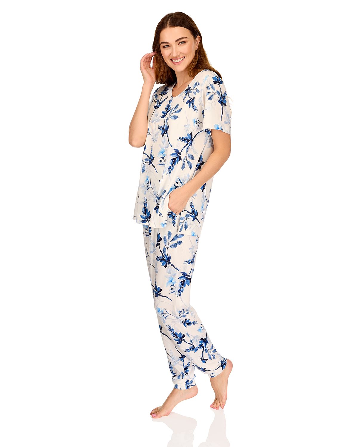 La Marquise Womens 'Berry & Blue' Short Sleeve Pyjamas