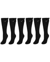6 Pairs Girls Knee High Socks With Ribbon Bow