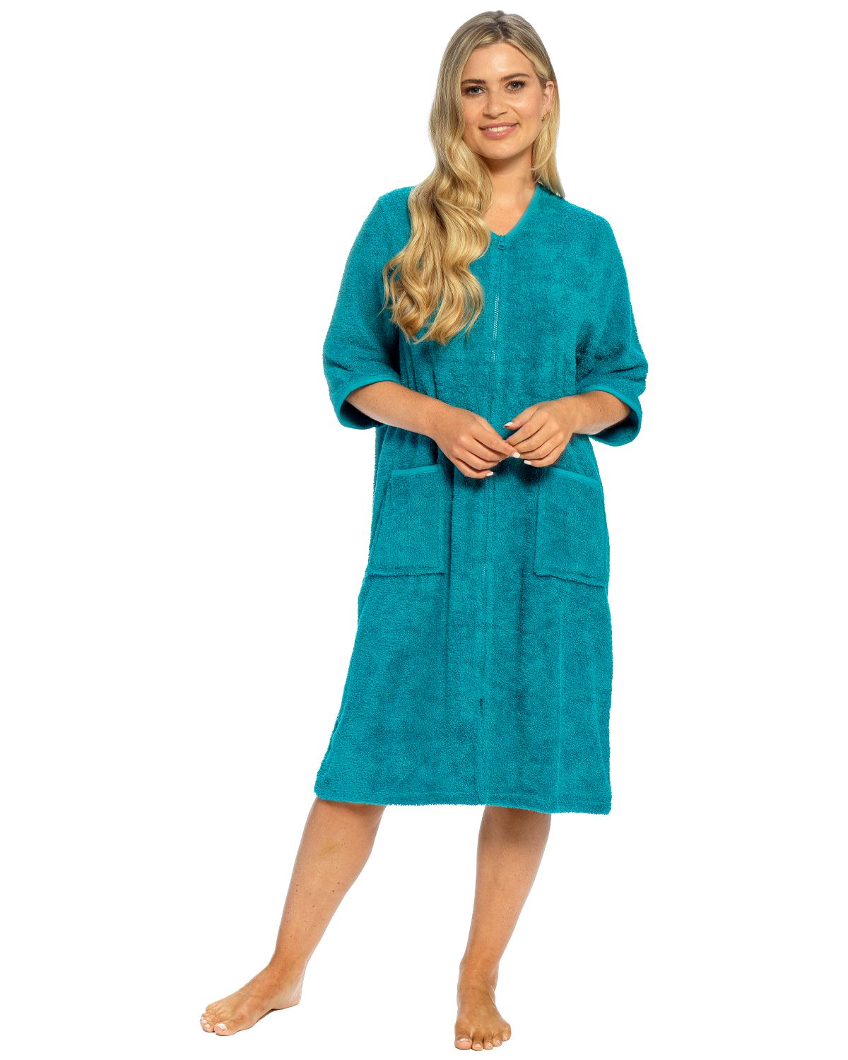 Slumber Hut Womens Zip Up Towelling Dressing Gown