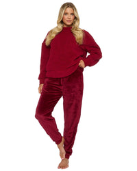 Loungeable Womens Borg Removeable Snood Jumper & Jogger Set