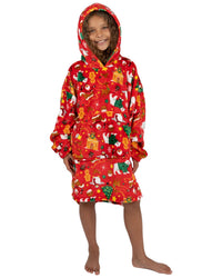 Huggable Kids Christmas Print Oversized Hoodie