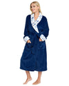 La Marquise Womens 'Blue Leopard' Supersoft Shawl Collar Robe