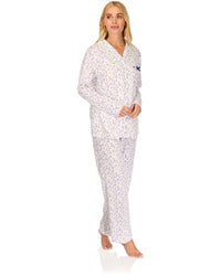 La Marquise Womens 'Velvet Rose' Long Sleeve Button Pyjamas