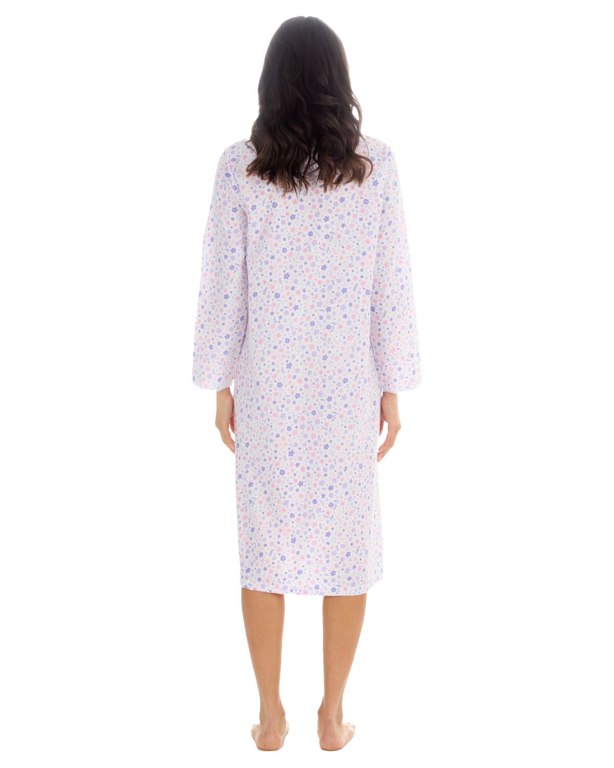 Womens Long Sleeve Woven Poplin Nightie