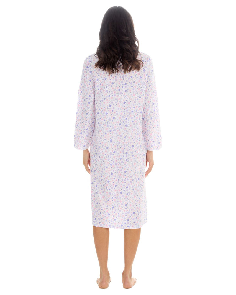 Womens Long Sleeve Woven Poplin Nightie