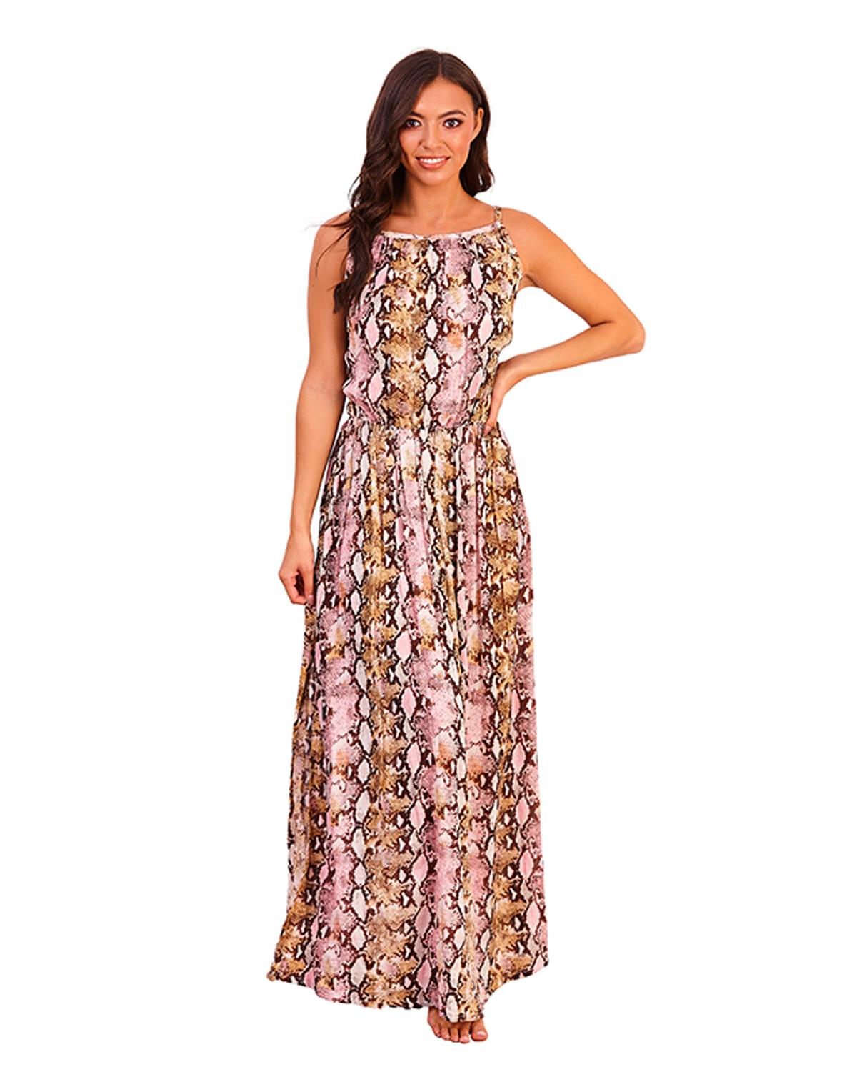 Pistachio Womens Snake Print Maxi Dress