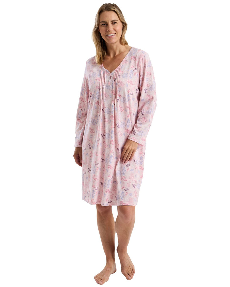 Marlon Womens Autumn Leaf Jersey Nightdress
