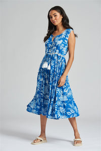 South Beach Womens Floral Print Sleeveless Summer Dress