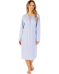 Slenderella Womens Leaf Print 42" Jersey Nightdress