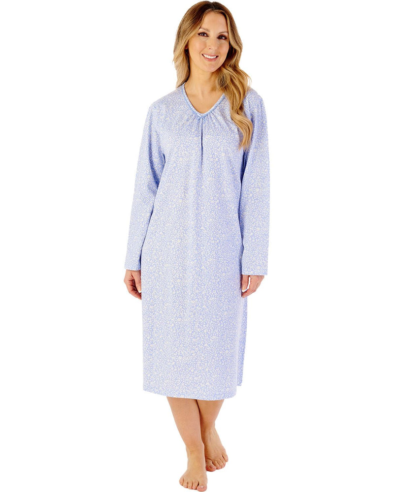 Slenderella Womens Leaf Print 42" Jersey Nightdress