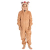 Kids Brown Sherpa Reindeer Onesie