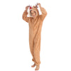 Kids Brown Sherpa Reindeer Onesie