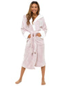 Womens Polished Fleece Sherpa Trim Dressing Gown