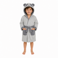 Kids Grey Panda Dressing Gown