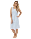 Marlon Womens Coastal Stripe Seersucker 40" Sleeveless Nightie