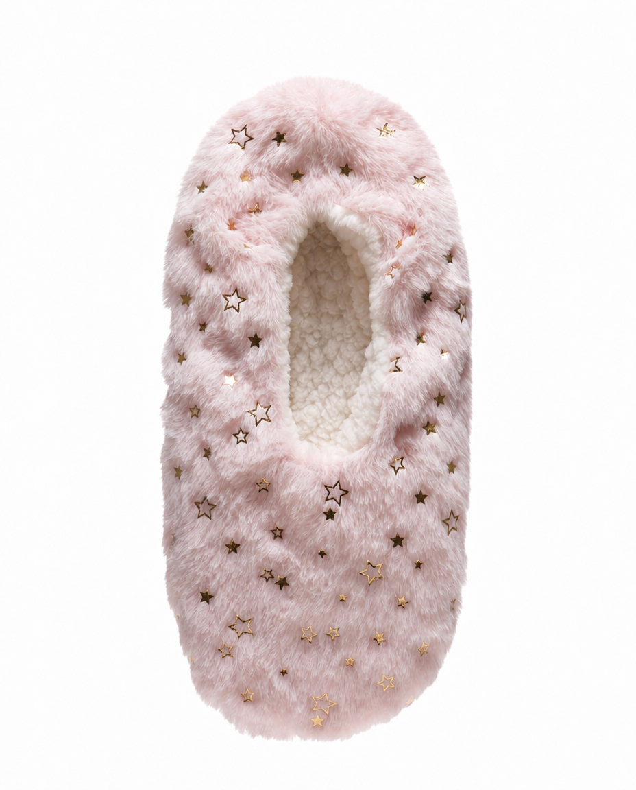 Womens Sherpa Lined Footie Slippers