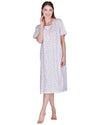 La Marquise Womens Flower Leaf Jersey Short Sleeve Nightie