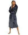 Womens Polished Fleece Cuff Detail Dressing Gown
