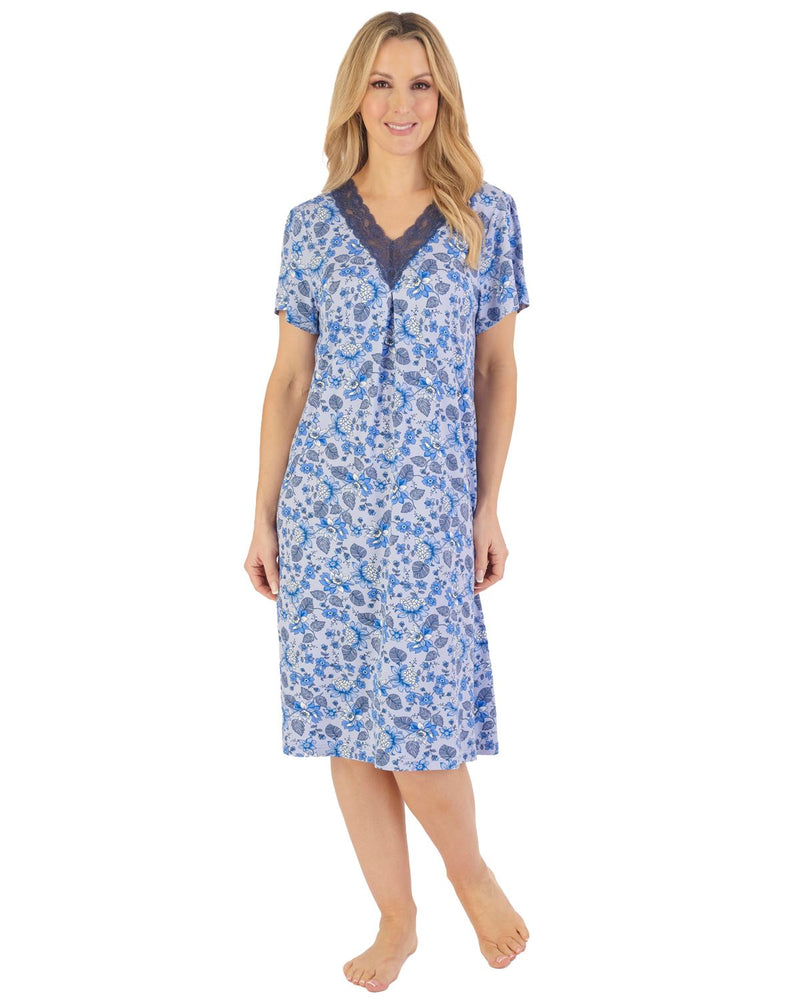 Gaspe Pyjamas Gaspé Womens Supersoft Floral Short Sleeve Nightie – Slumber Hut