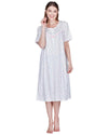 La Marquise Womens Flower Leaf Jersey Short Sleeve Nightie