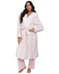 Loungeable Womens Chunky Sherpa Hooded Dressing Gown