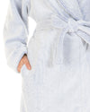 Ladies Super Soft Fleece Longpile Shawl Collar Wrap Dressing Gown Robe