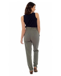 Indigo Roc Womens Linen Paperbag Waist Trousers