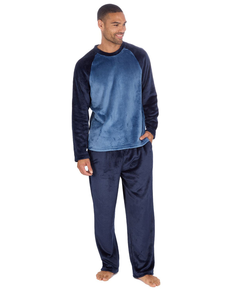 Cargo Bay Mens Polished Fleece Plain Pyjama Set