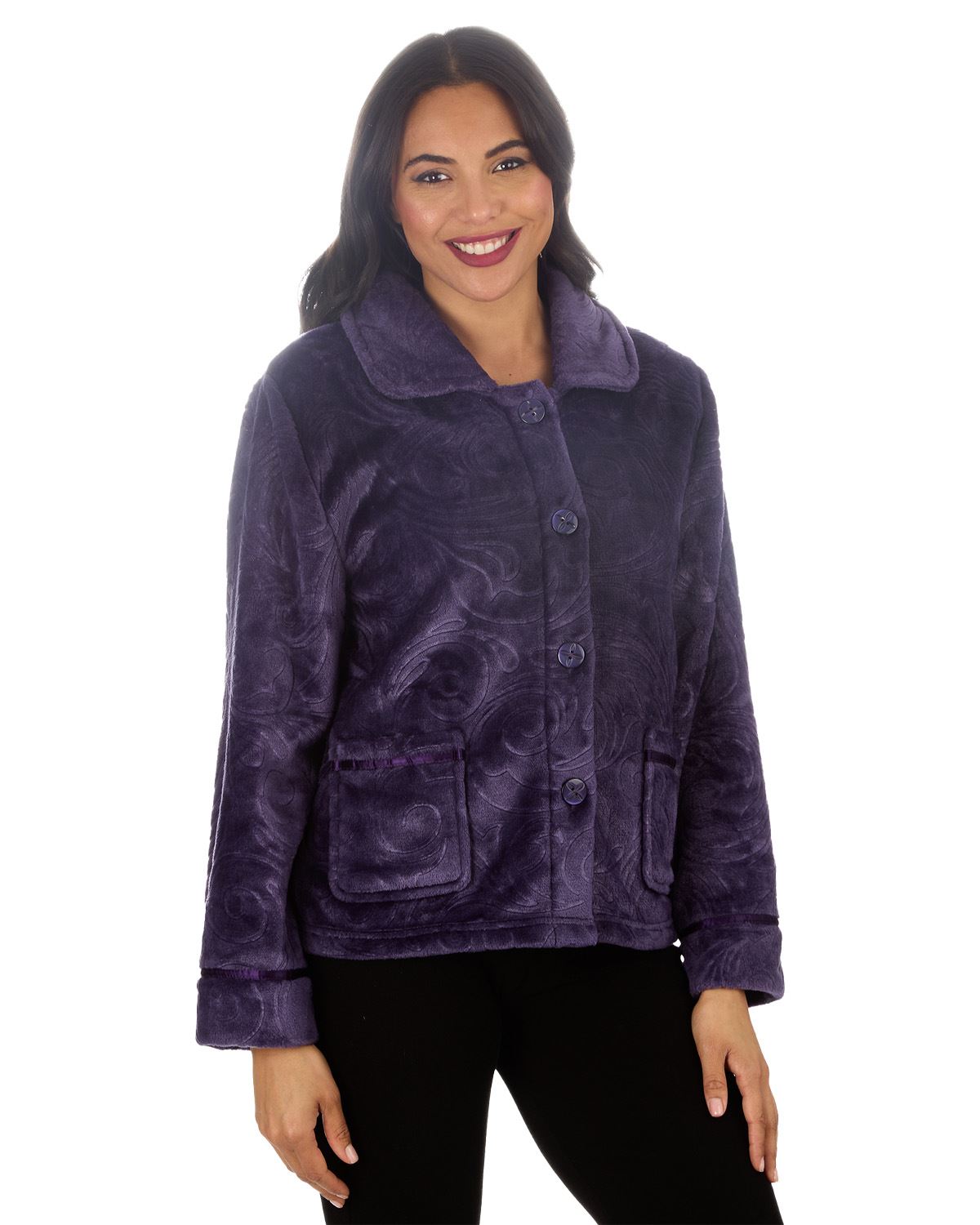 Ladies Embossed Button Bed Jacket