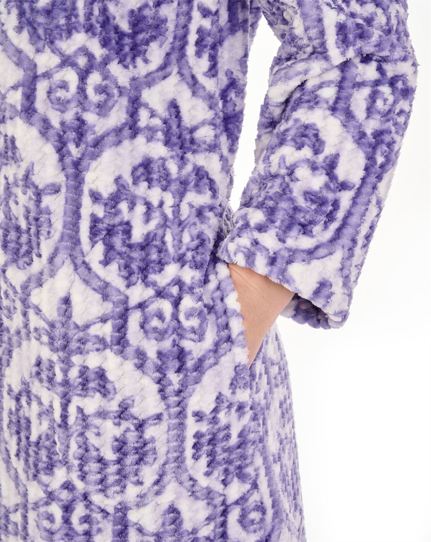 Slenderella Womens Printed Waffle Fleece Dressing Gown