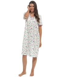 Slumber Hut Womens Short Sleeve Floral Nightie